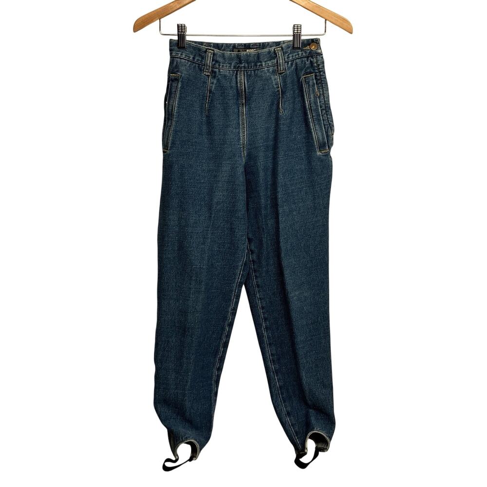 Vintage Liz Claiborne Jeans High Rise Pleated Stirrup Denim Jegging Size 6P